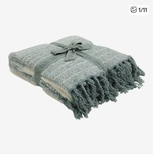 Barefoot Dreams Cozy Chic Horizon Blanket 45"X60" Sage Green Multi